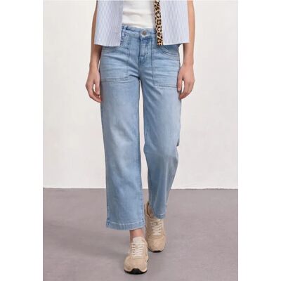 Street One 7/8 Mid Waist Jeans Culotte mit Comfort Bund - Blau - Damen Street One 7/8 Mid Waist Jeans Culotte mit Comfort Bund - Blau - Damen