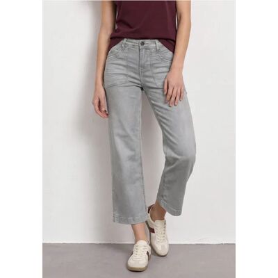 Street One 7/8 Mid Waist Jeans Culotte mit Comfort Bund - Grau - Damen Street One 7/8 Mid Waist Jeans Culotte mit Comfort Bund - Grau - Damen