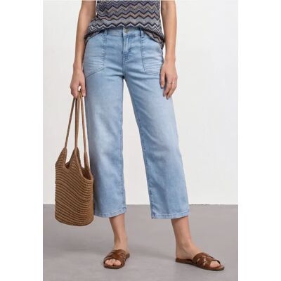 Street One 7/8 Mid Waist Jeans Culotte mit Comfort Bund - Blau - Damen Street One 7/8 Mid Waist Jeans Culotte mit Comfort Bund - Blau - Damen
