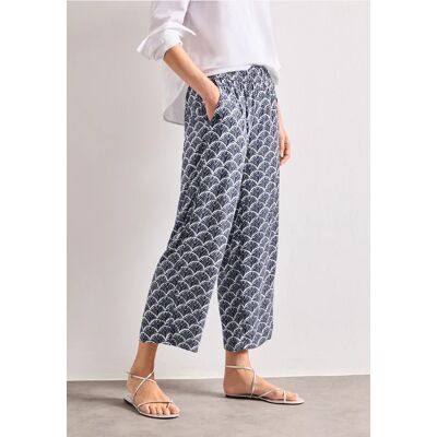 Street One High Waist Wide Leg Hose im Loose Fit - Blau - Damen Street One High Waist Wide Leg Hose im Loose Fit - Blau - Damen