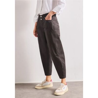 Street One High Waist Barrel Leg Hose - Braun - Damen Street One High Waist Barrel Leg Hose - Braun - Damen