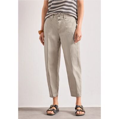 Street One High Waist Barrel Leg Hose - Beige - Damen Street One High Waist Barrel Leg Hose - Beige - Damen
