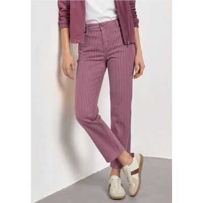 Street One High Waist Straight Leg Jeans mit Streifen - Rosa - Damen Street One High Waist Straight Leg Jeans mit Streifen - Rosa - Damen