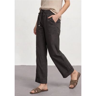 Street One Straight Leg Hose im Casual Fit mit Turn-Up - Braun - Damen Street One Straight Leg Hose im Casual Fit mit Turn-Up - Braun - Damen