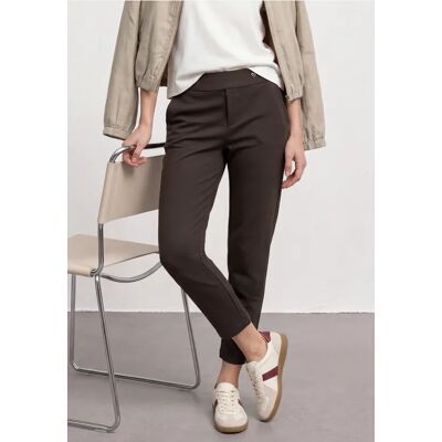 Street One Slim Leg Hose im Loose Fit in Scubaqualität - Braun - Damen Street One Slim Leg Hose im Loose Fit in Scubaqualität - Braun - Damen