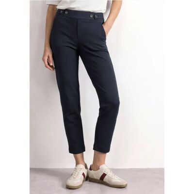 Street One Slim Leg Hose im Loose Fit in Scubaqualität - Blau - Damen Street One Slim Leg Hose im Loose Fit in Scubaqualität - Blau - Damen