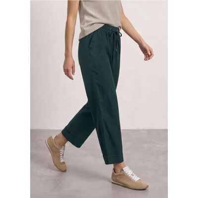 Street One Straight Leg Hose im Casual Fit mit Turn-Up - Blau - Damen Street One Straight Leg Hose im Casual Fit mit Turn-Up - Blau - Damen