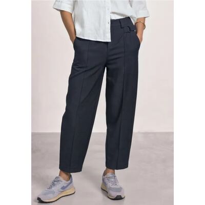 Street One High Waist Barrel Leg Hose im Casual Fit - Blau - Damen Street One High Waist Barrel Leg Hose im Casual Fit - Blau - Damen