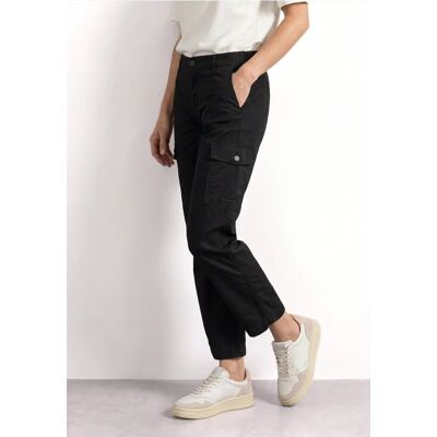 Street One Straight Leg Hose im Cargo-Look - Schwarz - Damen Street One Straight Leg Hose im Cargo-Look - Schwarz - Damen