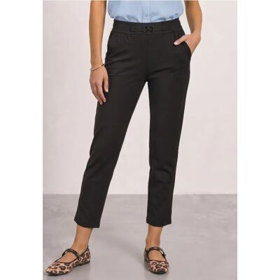 Street One Slim Leg Hose mit Schnallendetail - Braun - Damen Street One Slim Leg Hose mit Schnallendetail - Braun - Damen