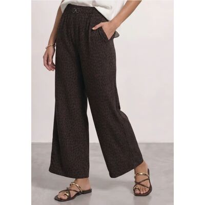 Street One Mid Waist Straight Leg Hose mit Print - Braun - Damen Street One Mid Waist Straight Leg Hose mit Print - Braun - Damen