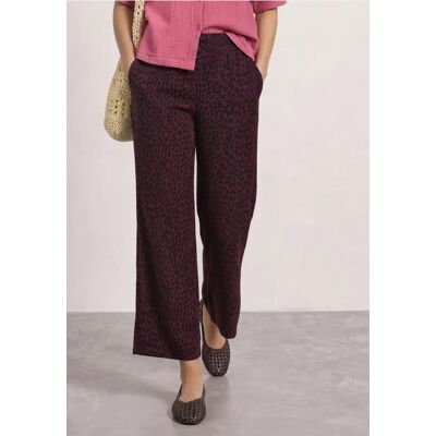Street One Mid Waist Straight Leg Hose mit Print - Rot - Damen Street One Mid Waist Straight Leg Hose mit Print - Rot - Damen