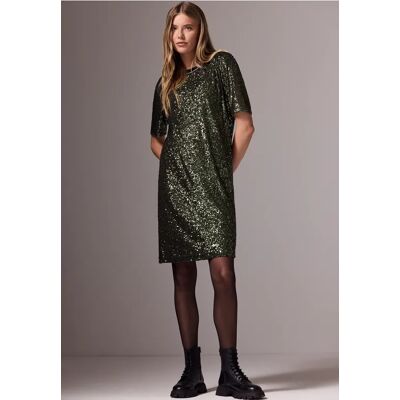 Street One Studio Kleid mit Pailletten - Grün - Damen Street One Studio Kleid mit Pailletten - Grün - Damen