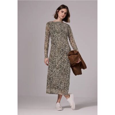 Street One Studio Mesh-Kleid mit Leo-Print - Braun - Damen Street One Studio Mesh-Kleid mit Leo-Print - Braun - Damen
