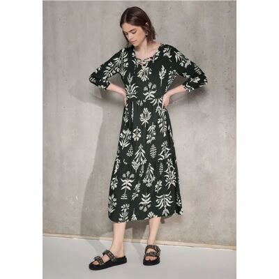 Street One Studio Volant Kleid - Grün - Damen Street One Studio Volant Kleid - Grün - Damen