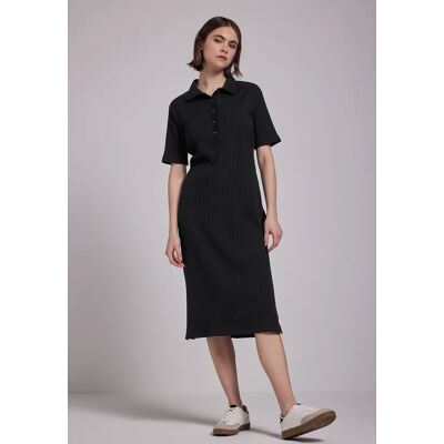 Street One Studio Kleid mit Rippstruktur - Schwarz - Damen Street One Studio Kleid mit Rippstruktur - Schwarz - Damen