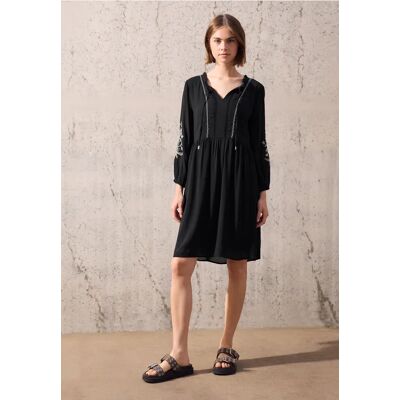 Street One Studio Tunika-Kleid mit Stickerei - Schwarz - Damen Street One Studio Tunika-Kleid mit Stickerei - Schwarz - Damen