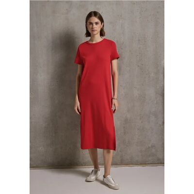 Street One Studio Kleid mit Rippstruktur - Rot - Damen Street One Studio Kleid mit Rippstruktur - Rot - Damen