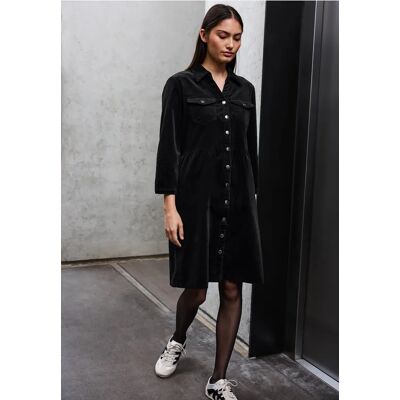 Street One Studio Cordkleid mit Volant - Schwarz - Damen Street One Studio Cordkleid mit Volant - Schwarz - Damen