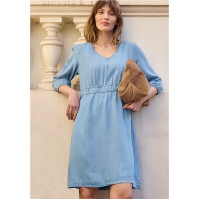 Street One Studio Knielanges Kleid im Washed-Look - Blau - Damen Street One Studio Knielanges Kleid im Washed-Look - Blau - Damen