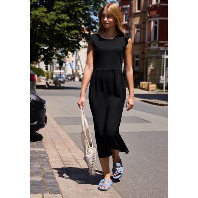 Street One Studio Midikleid im Strukturmix mit Rundhals - Schwarz - Damen Street One Studio Midikleid im Strukturmix mit Rundhals - Schwarz - Damen