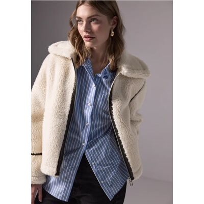 Street One Studio Teddy Jacke mit Details - Weiß - Damen Street One Studio Teddy Jacke mit Details - Weiß - Damen