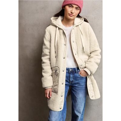 Street One Studio Teddy-Mantel mit Kapuze - Beige - Damen Street One Studio Teddy-Mantel mit Kapuze - Beige - Damen