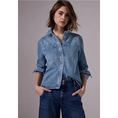 Street One Studio Cropped Jeans Overshirt - Blau - Damen Street One Studio Cropped Jeans Overshirt - Blau - Damen