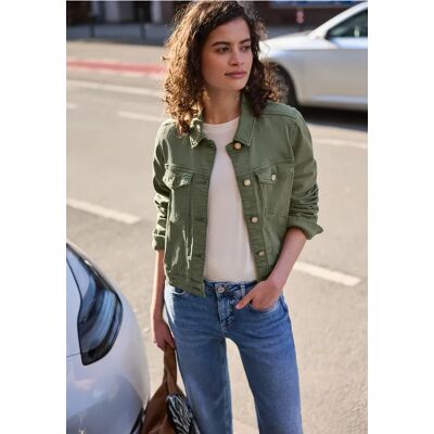 Street One Studio Jeansjacke mit Knöpfen im Cropped Fit - Grün - Damen Street One Studio Jeansjacke mit Knöpfen im Cropped Fit - Grün - Damen