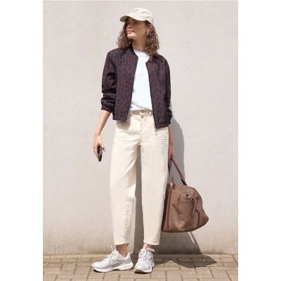 Street One Studio Blouson mit Rundhals und Leo-Muster - Lila - Damen Street One Studio Blouson mit Rundhals und Leo-Muster - Lila - Damen