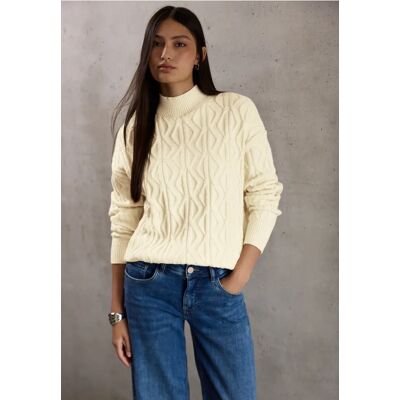 Street One Studio Pullover mit Strickmuster - Beige - Damen Street One Studio Pullover mit Strickmuster - Beige - Damen