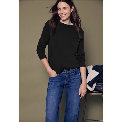 Street One Studio Softer Rundhals Pullover - Schwarz - Damen Street One Studio Softer Rundhals Pullover - Schwarz - Damen