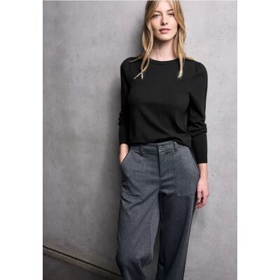 Street One Studio Pullover mit Puff-Ärmeln - Schwarz - Damen Street One Studio Pullover mit Puff-Ärmeln - Schwarz - Damen