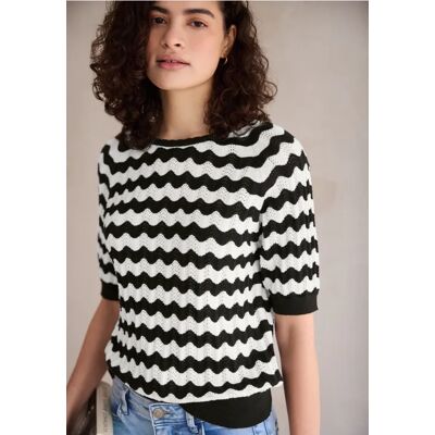 Street One Studio Gemusterter Pullover - Schwarz - Damen Street One Studio Gemusterter Pullover - Schwarz - Damen