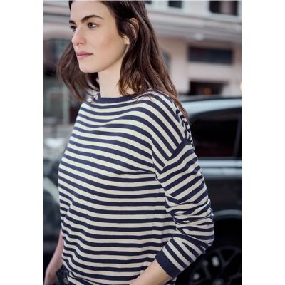 Street One Studio Gestreifter Pullover - Blau - Damen Street One Studio Gestreifter Pullover - Blau - Damen
