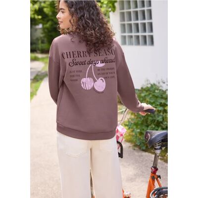 Street One Studio Langarm Sweatshirt mit Backprint - Rosa - Damen Street One Studio Langarm Sweatshirt mit Backprint - Rosa - Damen