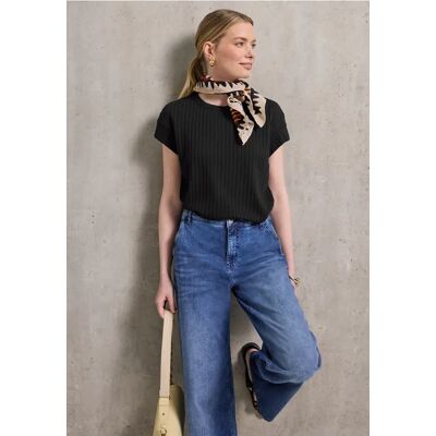Street One Studio Shirt mit Rippstruktur - Schwarz - Damen Street One Studio Shirt mit Rippstruktur - Schwarz - Damen