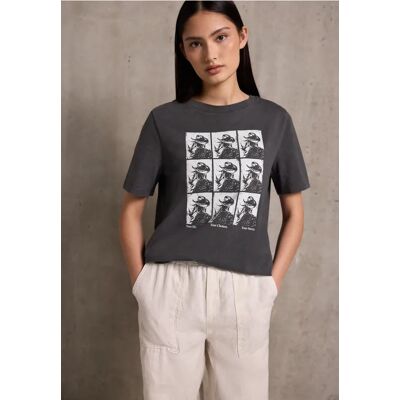 Street One Studio Washed-Look Shirt mit Print - Grau - Damen Street One Studio Washed-Look Shirt mit Print - Grau - Damen
