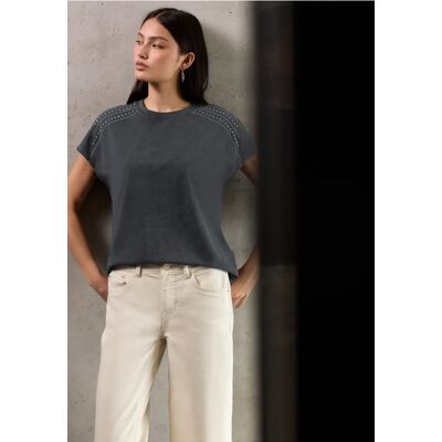 Street One Studio Shirt mit Schmucksteinen - Grau - Damen Street One Studio Shirt mit Schmucksteinen - Grau - Damen
