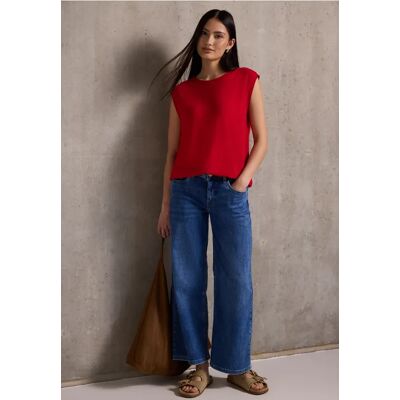 Street One Studio Leinen-Look Shirt mit Tape - Rot - Damen Street One Studio Leinen-Look Shirt mit Tape - Rot - Damen