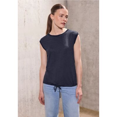 Street One Studio Leinen-Look Shirt mit Tape - Blau - Damen Street One Studio Leinen-Look Shirt mit Tape - Blau - Damen