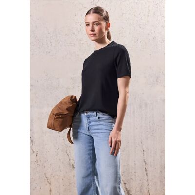 Street One Studio Strick-Look T-Shirt - Blau - Damen Street One Studio Strick-Look T-Shirt - Blau - Damen