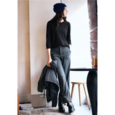 Street One Studio Shirt mit Raffung - Schwarz - Damen Street One Studio Shirt mit Raffung - Schwarz - Damen
