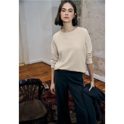 Street One Studio Softes Shirt mit Rippdetails - Beige - Damen Street One Studio Softes Shirt mit Rippdetails - Beige - Damen