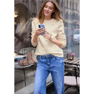 Street One Studio Shirt mit Herzstickerei - Beige - Damen Street One Studio Shirt mit Herzstickerei - Beige - Damen