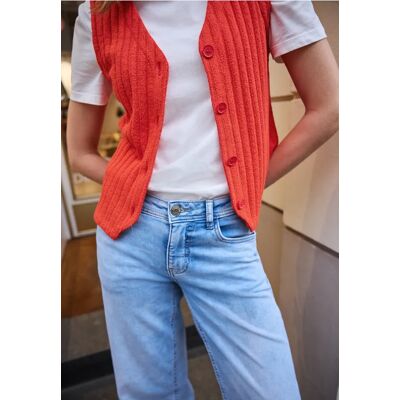 Street One Studio Weste mit V-Neck und Knopfleiste - Rot - Damen Street One Studio Weste mit V-Neck und Knopfleiste - Rot - Damen