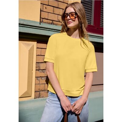 Street One Studio Basic T-Shirt mit Kurzarm und Rundhals - Gelb - Damen Street One Studio Basic T-Shirt mit Kurzarm und Rundhals - Gelb - Damen