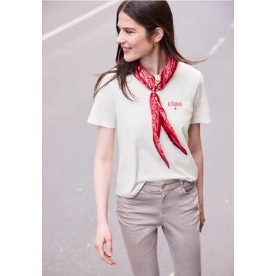 Street One Studio Basic T-Shirt mit Detailprint - Weiß - Damen Street One Studio Basic T-Shirt mit Detailprint - Weiß - Damen