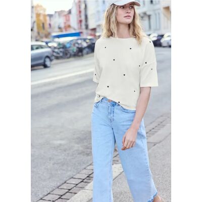 Street One Studio T-Shirt mit Rundhals und Herzprint - Weiß - Damen Street One Studio T-Shirt mit Rundhals und Herzprint - Weiß - Damen