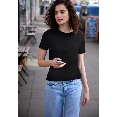 Street One Studio Basic T-Shirt mit Rundhals und Kurzarm - Schwarz - Damen Street One Studio Basic T-Shirt mit Rundhals und Kurzarm - Schwarz - Damen